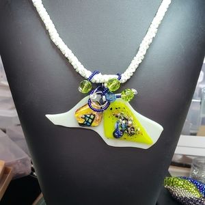 Handmade fused glass pendant